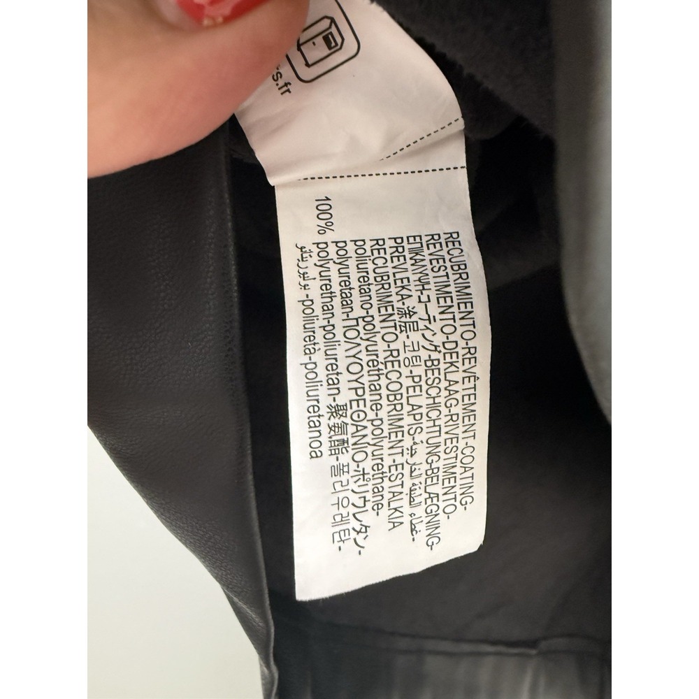 ZARA Girls Black Faux Leather Dress – Size 2-3 Years – Short Sleeve A-Line - Picture 7 of 9